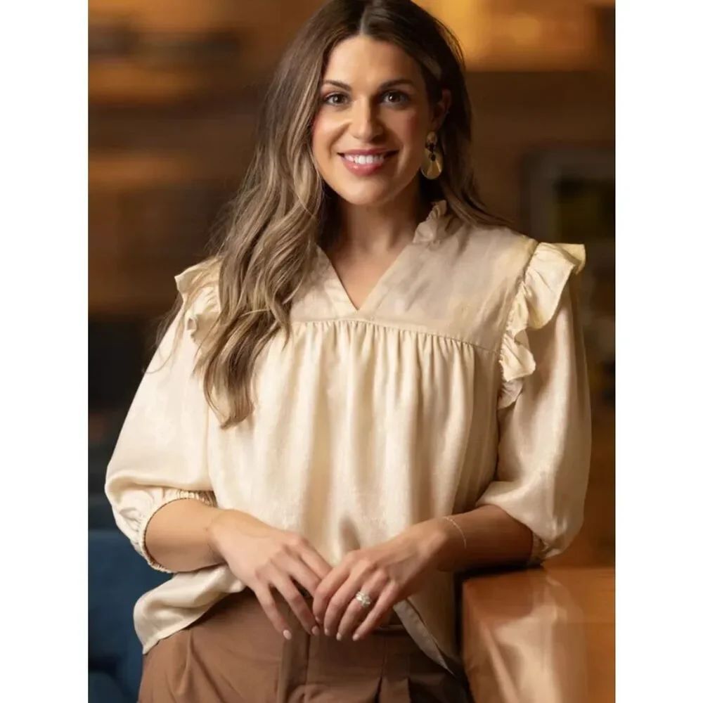 MICHELLE MCDOWELL PARKER TOP FROSTED CHAMPAGNE